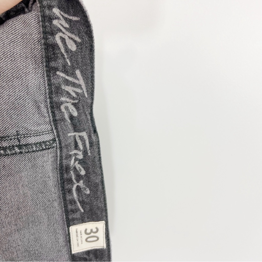 Free People Sidecar Denim Mini Skirt in Sanded Black Size 30 NWT Retro Yoke - Picture 7 of 8